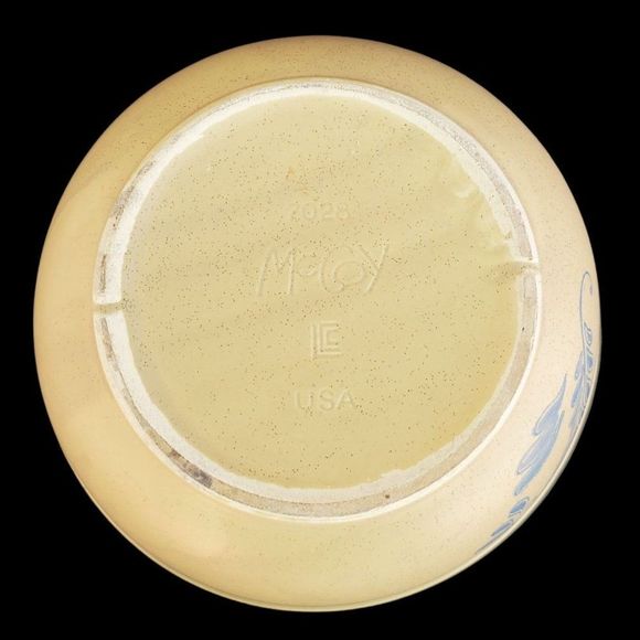 McCoy Bowl Serving Mixing Vintage Ceramic Pottery USA Bluefield 7028 Beige Blue - Picture 9 of 11